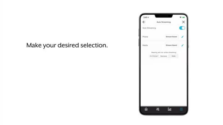 Ajustando el Audio del Audífono Mientras Transmite